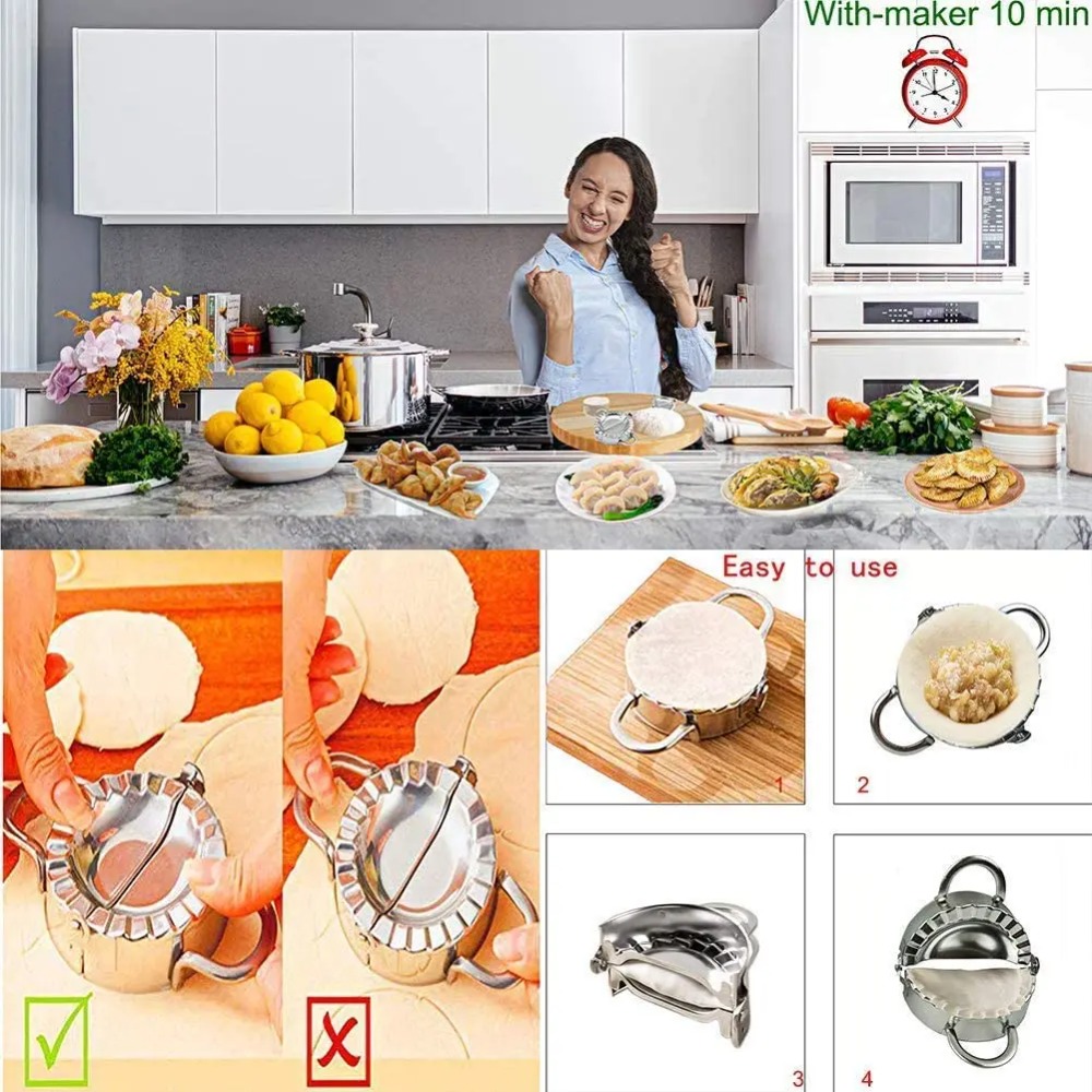 Roestvrijstalen Dumpling Maker Dumpling Skin Mold Ravioli Maker Press Pie Making Press Wrapper Pastry Maker Keukenaccessoires