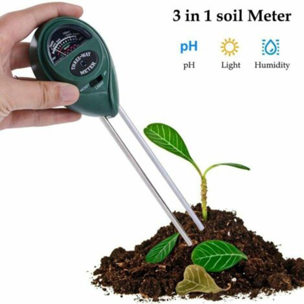 3 In 1 Soil Ph Meter Soil Tester PH Moisture Meter Temperature Sunlight Intensity Measurement Meter Kit For Garden Plant Testing