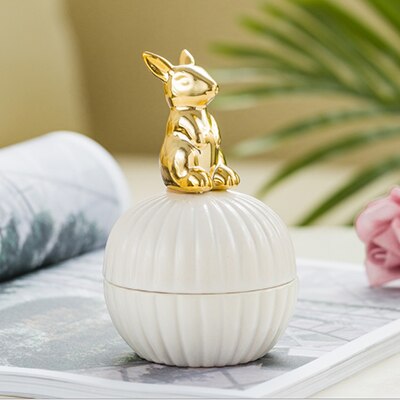 Or 3d Chat kitty animaux En Porcelaine Porte-Bijoux Anneau Plat de Bijoux En Céramique Décor À La Maison Plateau Bol pot blanc Rose pour mariage: white4