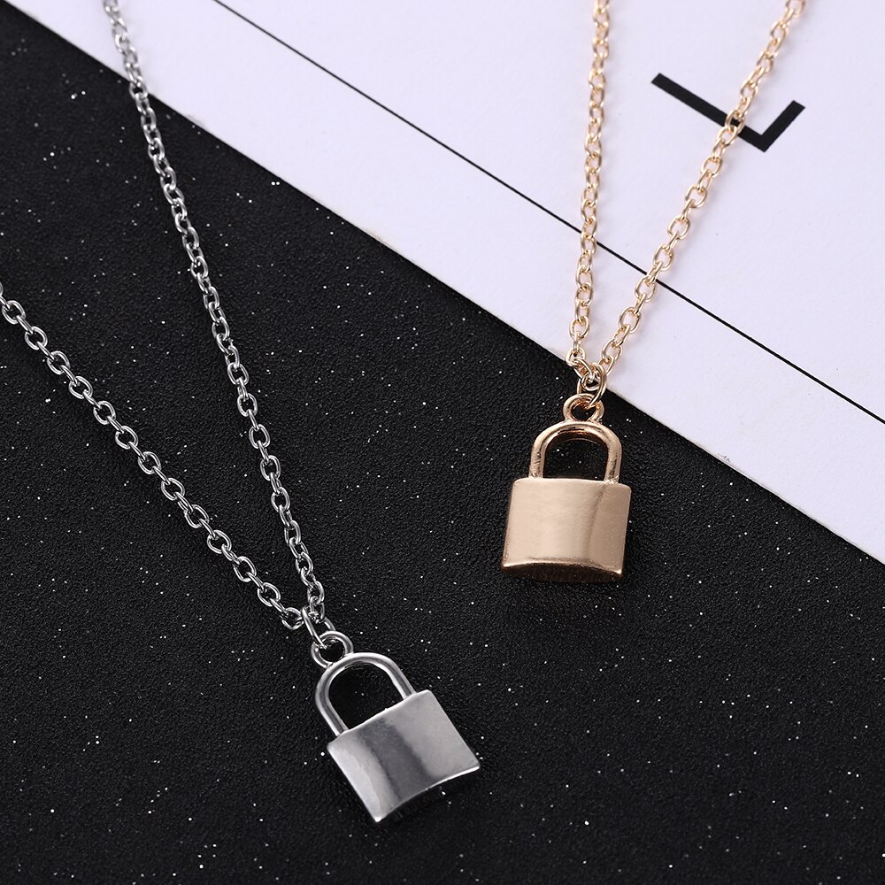 Gelaagde Ketting Ketting Kettingen Op Th Nek Lock Hanger Sieraden Voor Vrouwen Punk Choker Hangslot Goth Sieraden Esthetische Accessoires