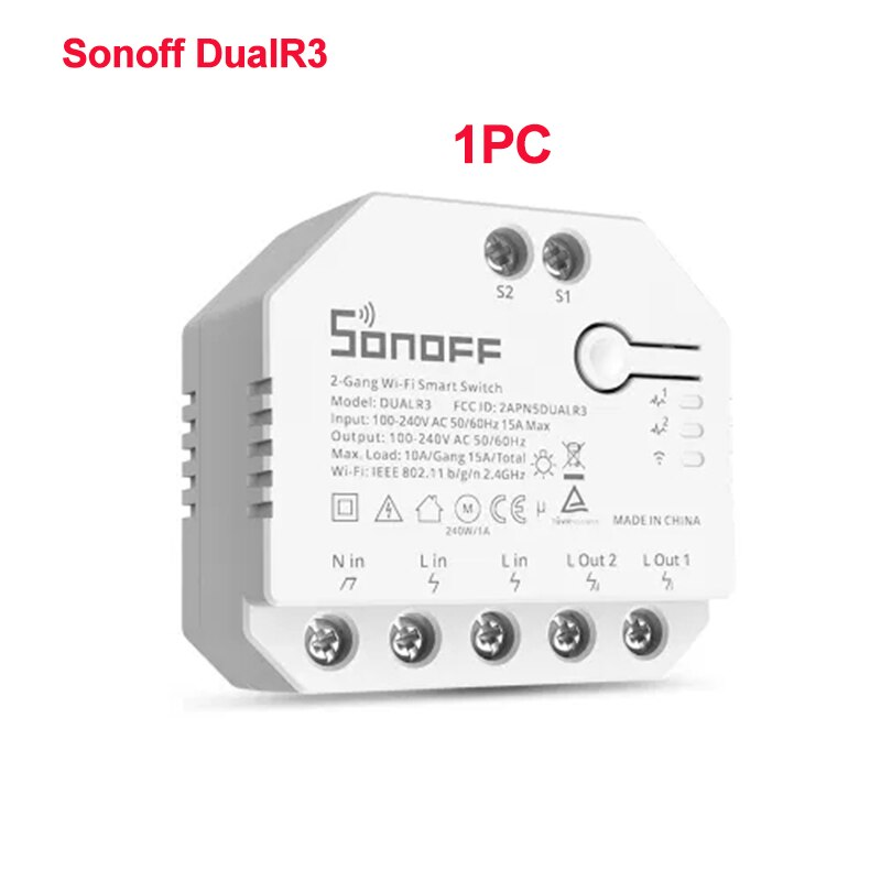 Sonoff Dual R3 Sonoff Mini R2 2 Manier Wifi Smart Switch Smart Home Afstandsbediening Draadloze Diy Switch Werken Met alexa Google Thuis: Sonoff Dual R3