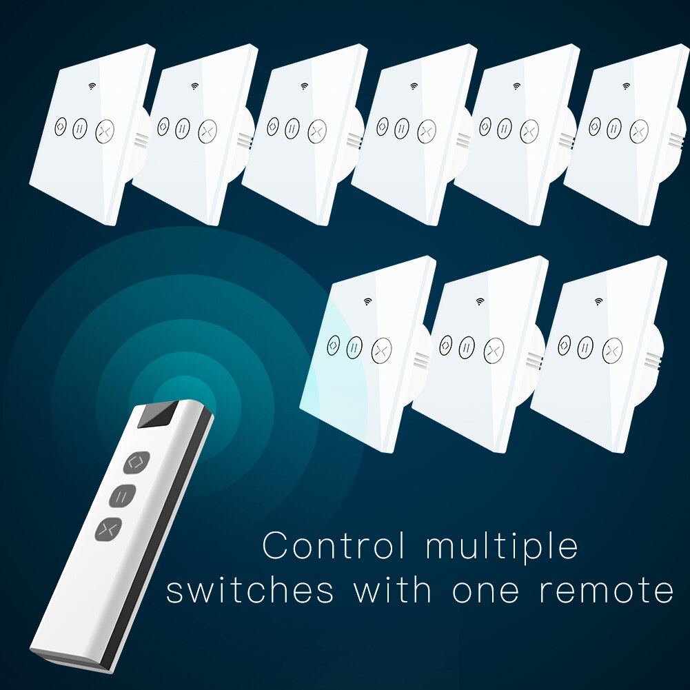 Smart WiFi Remote Home Electric Curtain Control Touch Switch Convenient Electric Motorized Blinds Shutter Voice Remote Control