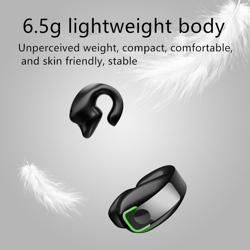 Bezprzewodowy zestaw słuchawkowy Bluetooth z przewodnictwem kostnym 5.3 Rozmawiający zestaw słuchawkowy z klipsem Długotrwałe noszenie bez bólu Bardzo długa żywotność baterii