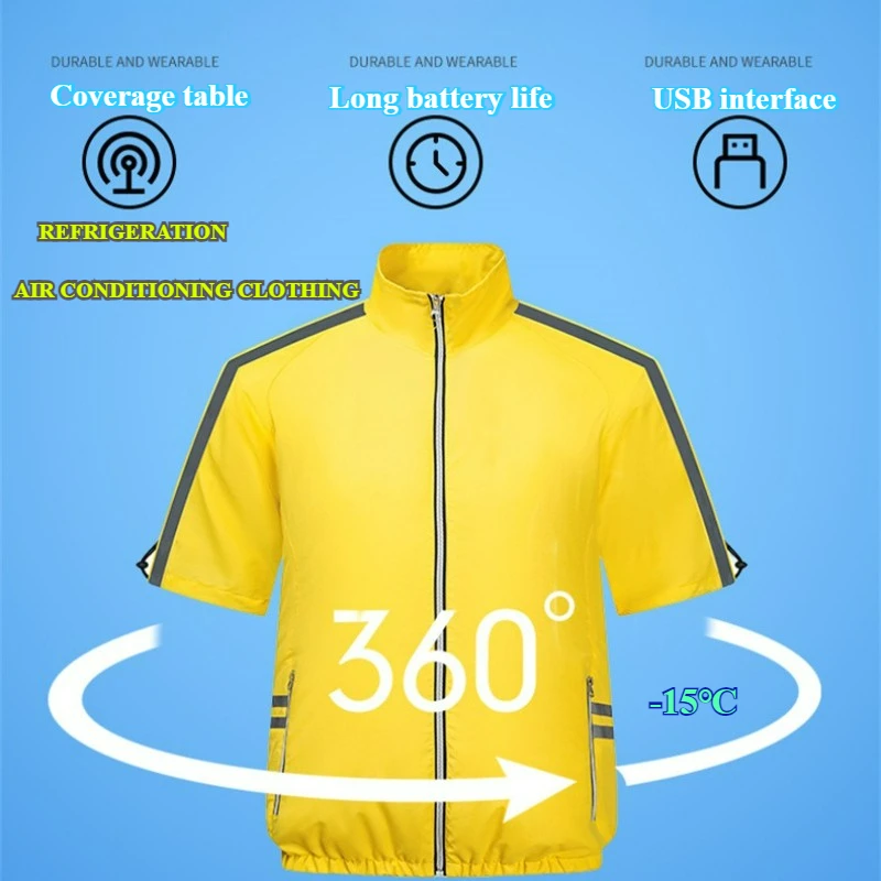 Gilet Raffreddante Uomo USB Gilet da Lavoro Senza Maniche - Abbigliamento Climatizzato per Pesca Esterna Giacca Termica