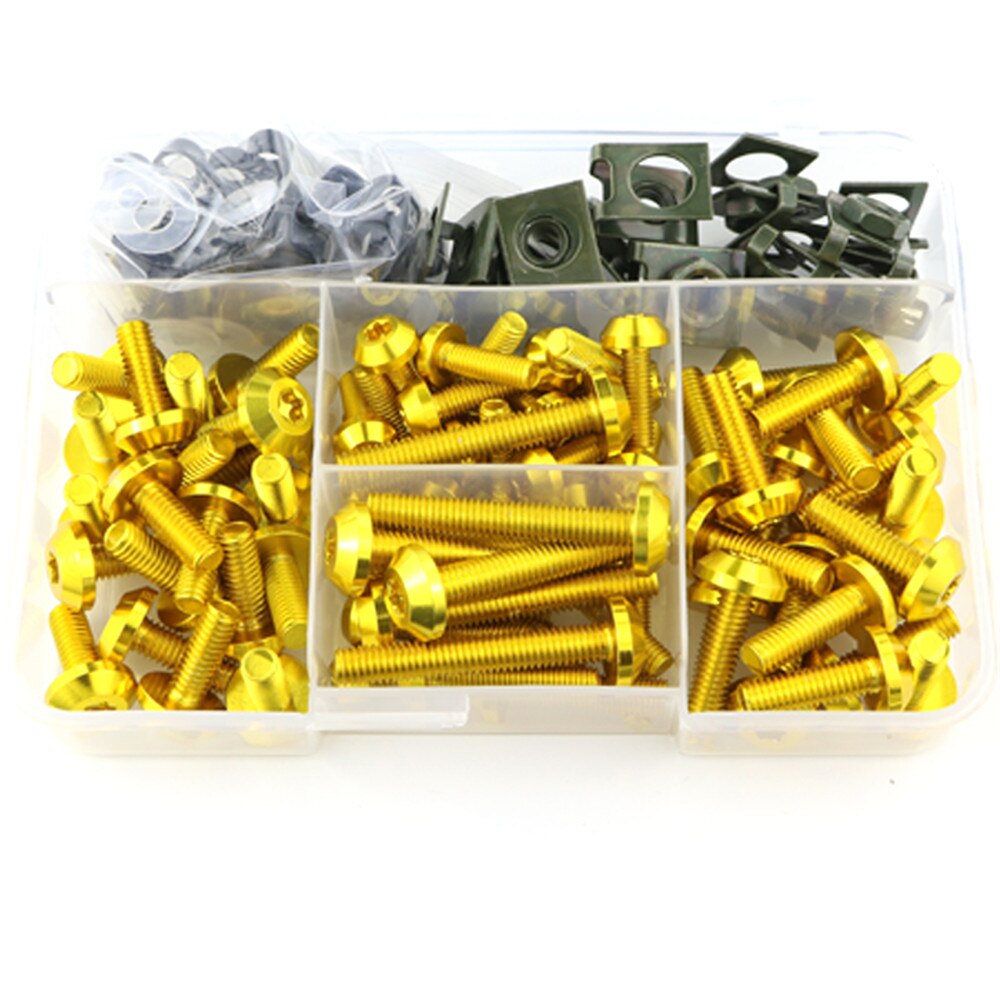 Kit completo de tornillos de carenado para motocicleta YAMAHA FZ1 FZ6 FZ8 MT01 MT-125 MT07 MT-07 FZ-07 MT09 FZ-09 MT10 MT15 XJR400 XJR1300: Gold
