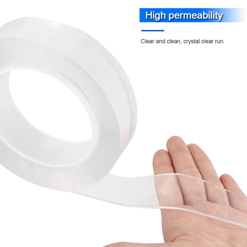 1/2/3/5m Reusable Double Side Adhesive Nano Traceless Double-sided Tape Removable Sticker Adhesive Scotch Loop Glue Gadget
