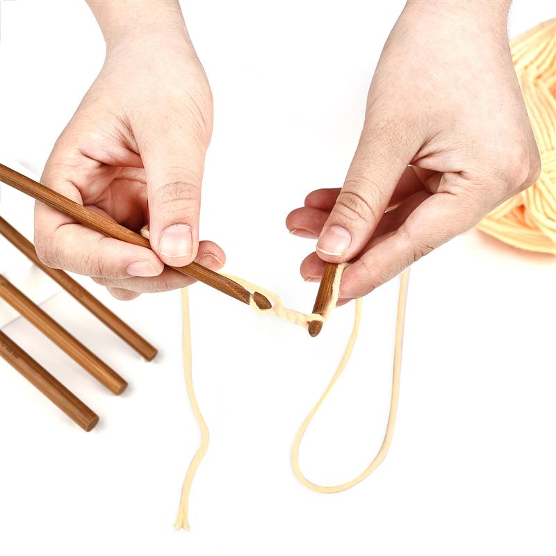 Gancho de ganchillo con mango de bambú, hilo de tejido de aguja de tejer artesanal, 3-10mm para agujas de tejer hechas a mano, hilo de tejido artesanal
