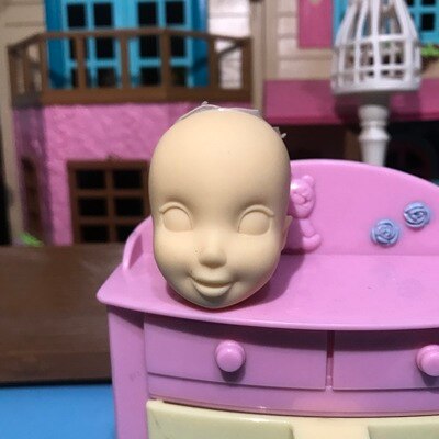Mermaid doll head make-up accessories super beautiful face princess doll 15 cm cute doll: Purple