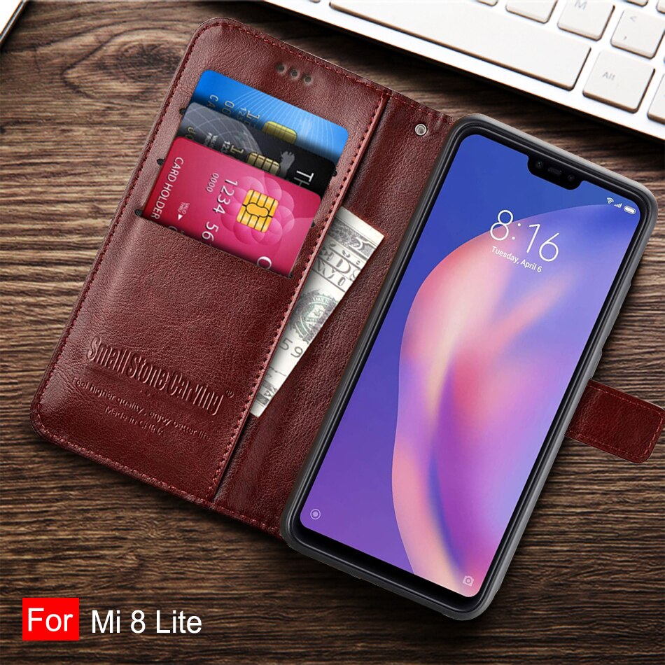 Para xiaomi mi 8 lite caso flip carteira de couro caso para xiaomi mi 8 lite mi8 lite capa de livro para xiaomi mi 8 lite telefone sacos de pele