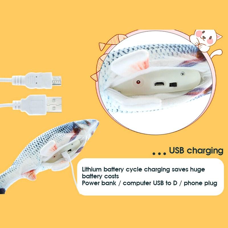 1pc elektronisk logrende kattelegetøj 28cm dansende bevægende floppy fisk katte legetøj usb opladning simulering kattelegetøj elektronisk kæledyr kattelegetøj