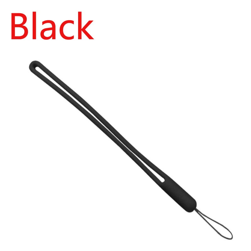 Korte Siliconen Mobiele Telefoon Lanyard Houder Telefoon Pols Bandjes Lanyards Sleutelhanger riem Id-kaart Gym USB Badge Koord Opknoping Touw: Black