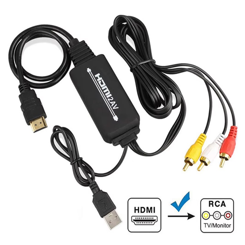 HDMI NAAR RCA AV USB Opladen Converter Video Adapter Kabel DTV Plug Play AV-uitgang Video Audio voor Projector Monitor VCR Speler