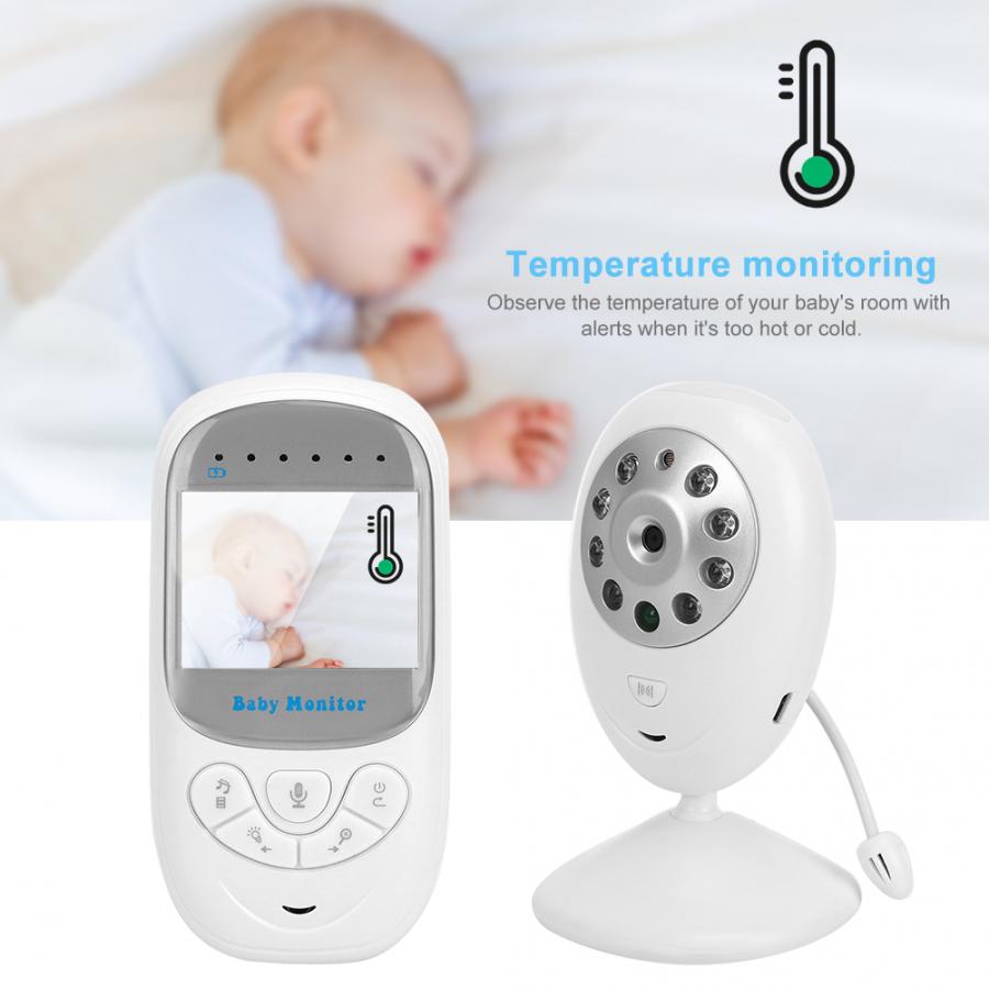Babyfoon 2.4in draadloze babyfoons 2- weg intercom nachtzicht temperatuurdetector 100-240v babyfoons