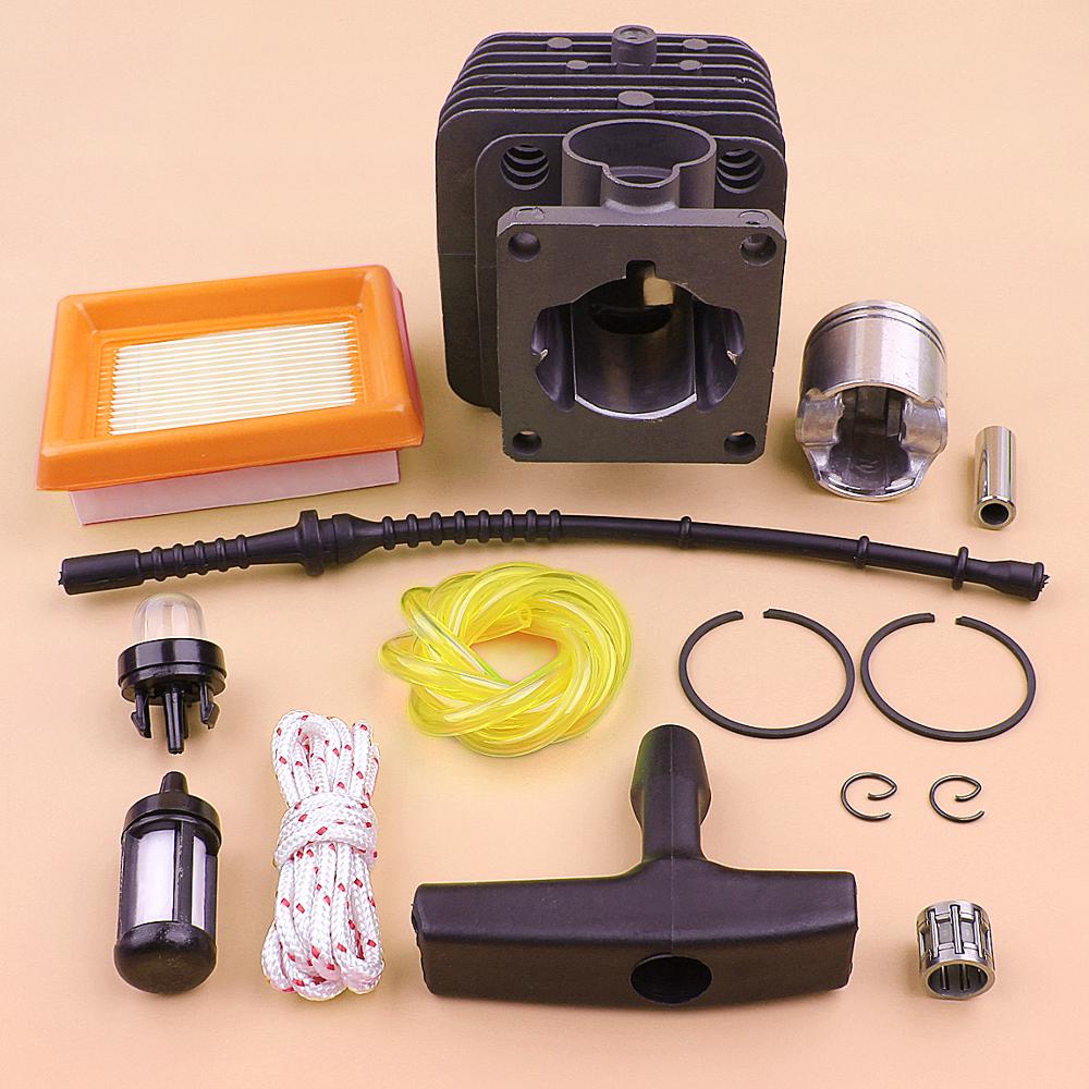 35mm zestaw tłoka cylindra dla Stihl FS120 FS200 FS250 filtr paliwa linia mieszek pompy łożyska rozrusznik uchwyt rękojeści liny trymer