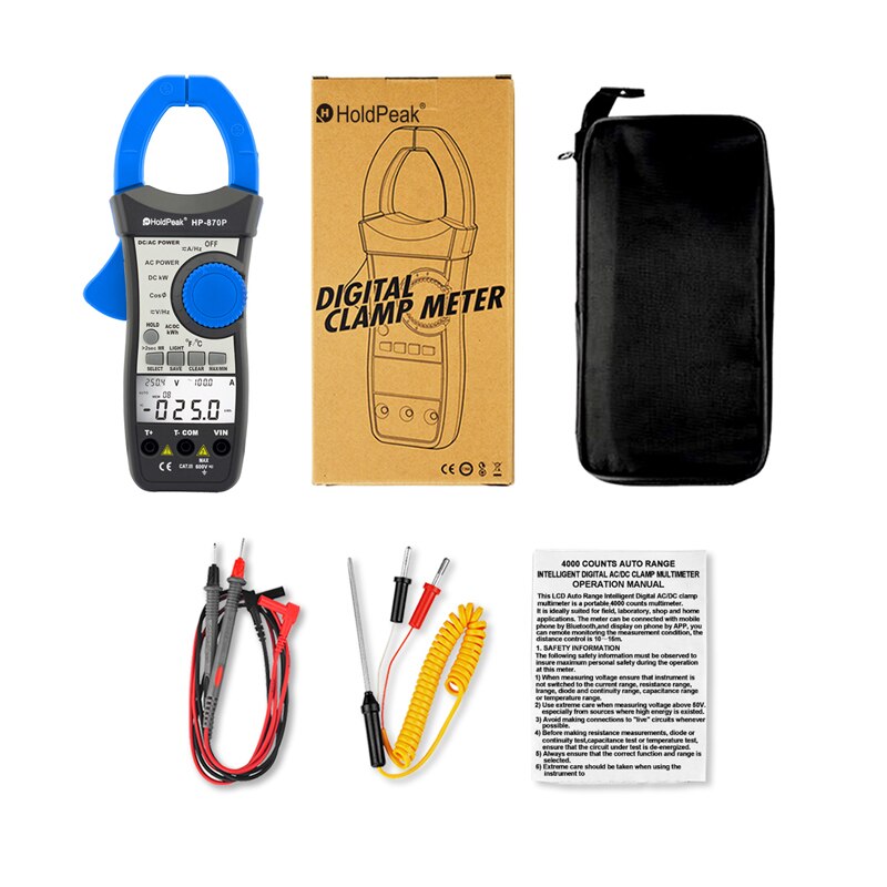 Power Clamp Meter 870P (RU Warehouse ) HoldPeak 99.99kW/100kW~300kW Active Power Energy Diagnostic Tester