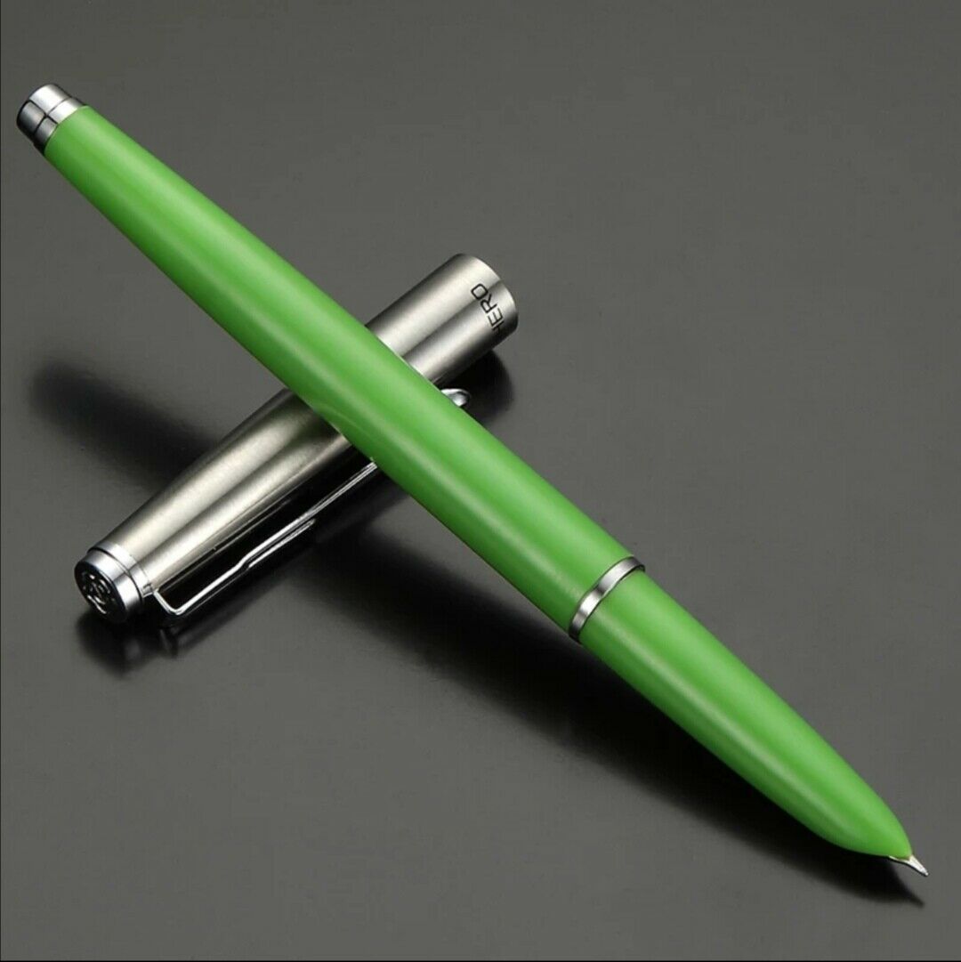 Early Hero 007 Fountain Pen Vintage Ink Pen Aerometric Filling System Fin Nib Stationery Office School Supplies Witing: Green