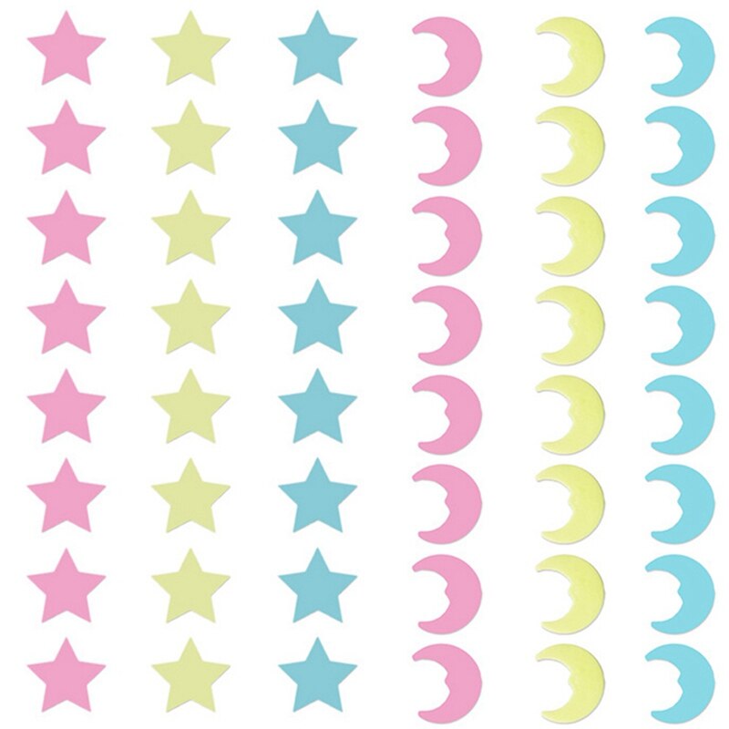 Lot 100 Autocollants Muraux Lumineux Étoiles Rose 3 Cm – Phosphorescents Chambre Enfant Bébé