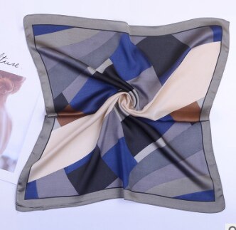 53 x 53 geometritryck flygvärdinna tryck dam siden twill halsduk satin fyrkantig slips dam foulard femme handduk bufanda sjal: 2