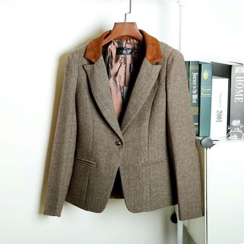 3 peça conjunto de lã feminino calças ternos fino trabalho wear escritório senhoras manga longa blazer + colete + calças terno feminino