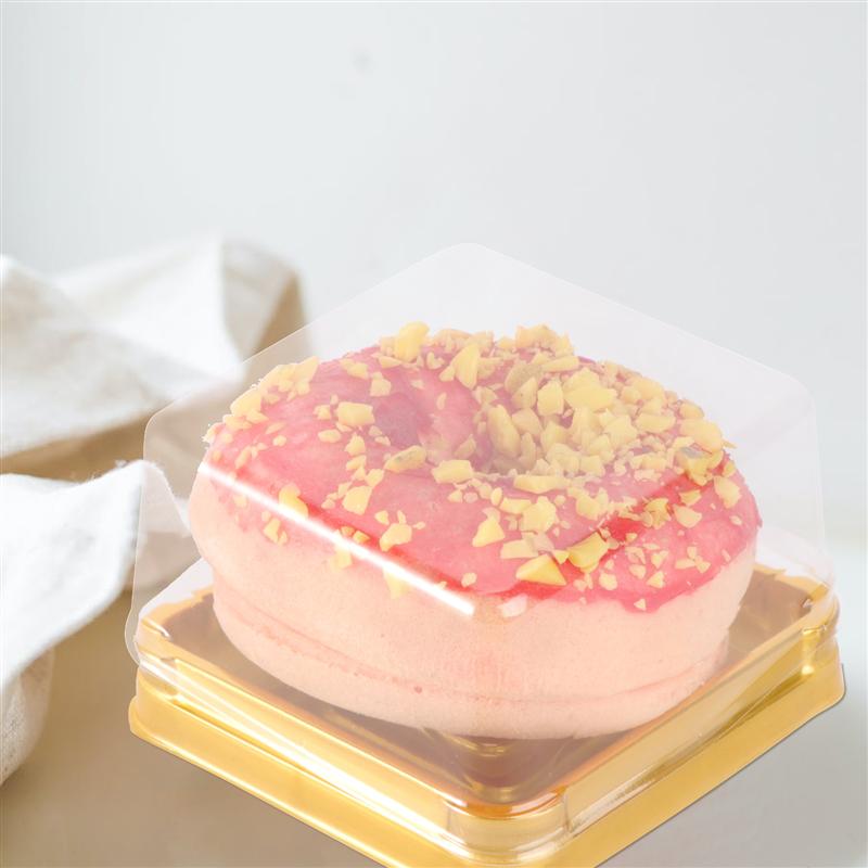 50pcs Carré Transparent Boîtes À Petits Gâteaux Avec Plateau Amovible Boîtes de Gâteau de Lune Jaune D'oeuf Bouffée Conteneur D'or Boîte D'emballage