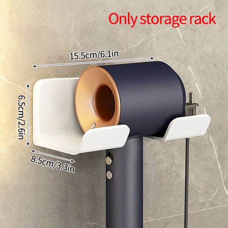 1/2 Stuks Wandmontage Föhn Houder Voor Badkamer Plank Föhn Opbergrek Plastic Föhn Stand badkamer Organizer: Rood