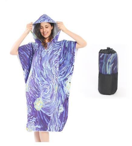Micrfiber Quick Drying Changing Robe Swimming Surf Beach Poncho Towel Portable Soft Bath Towels With Cloak Bathrobe Home Textile: 10