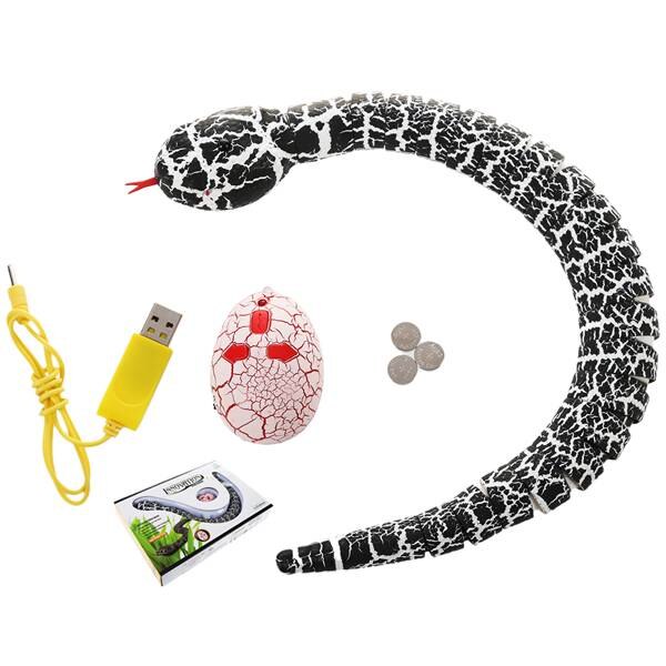 Jouet serpent télécommandé rechargeable avec œuf intéressant, jouet radiocommandé pour enfants: Noir