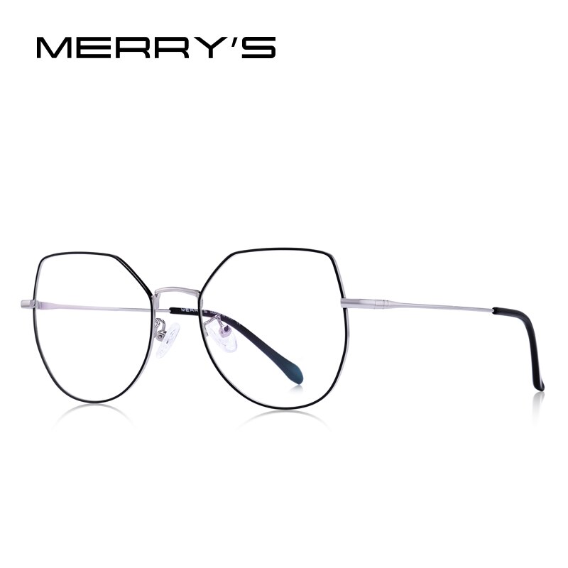 MERRYS-gafas de sol con bloqueo de luz azul para mujer, anteojos con montura óptica, ultraligeros, con de ojo de gato, para miopía, S2025: C04 Gray