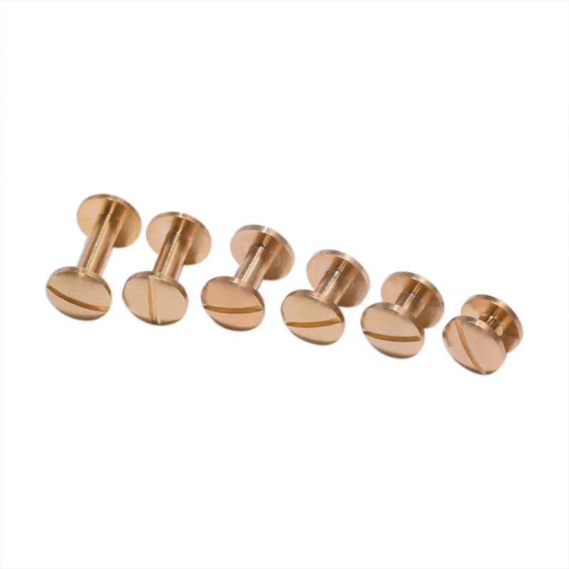 10Pcs Massief Messing Arc Knop Stud Schroef Nagel Klinknagel Terug Riem Voor Naaien Handgemaakte Diy Lederen Accessoires Materiaal