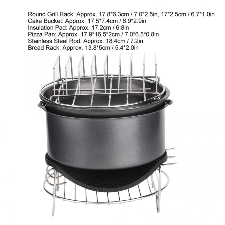Nyeste 7 stk/sæt grill airfryer tilbehør sæt sæt dele hjemmekøkken værktøj til 3.6l