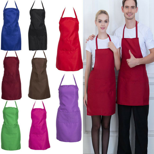 Delantal con pechera ajustable para hombre y mujer, vestido de Chef para restaurante, cocina clásica con bolsillos, artesanía de carnicero para hornear, cocina, barbacoa