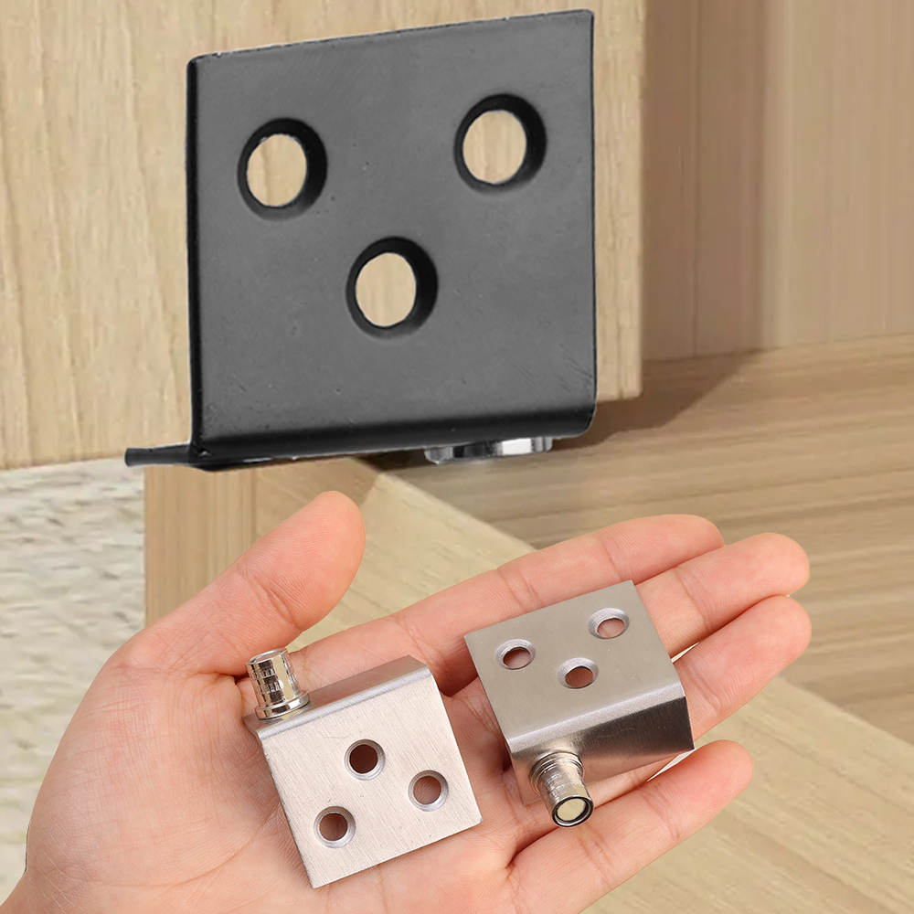 Concealed Cabinet Hinge with Screw Rotation Shaft Stainless Steel 6 Mounting Holes for Furniture Bookcase Cabinet Door Fitting