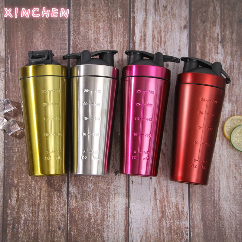 Stainless Steel Protein Shaker Bottle Gym Shake Kettle Sports Milk Shake Mixer Water Bottle Whey Protein For Fitness BPA Free