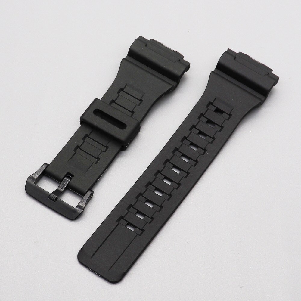 Bracelet en résine de Silicone noir mat, 18mm, pour Casio g-shock AQ-S810W S800W AEQ-110W W-735H SGW-300H, accessoires de bracelet de montre: Black