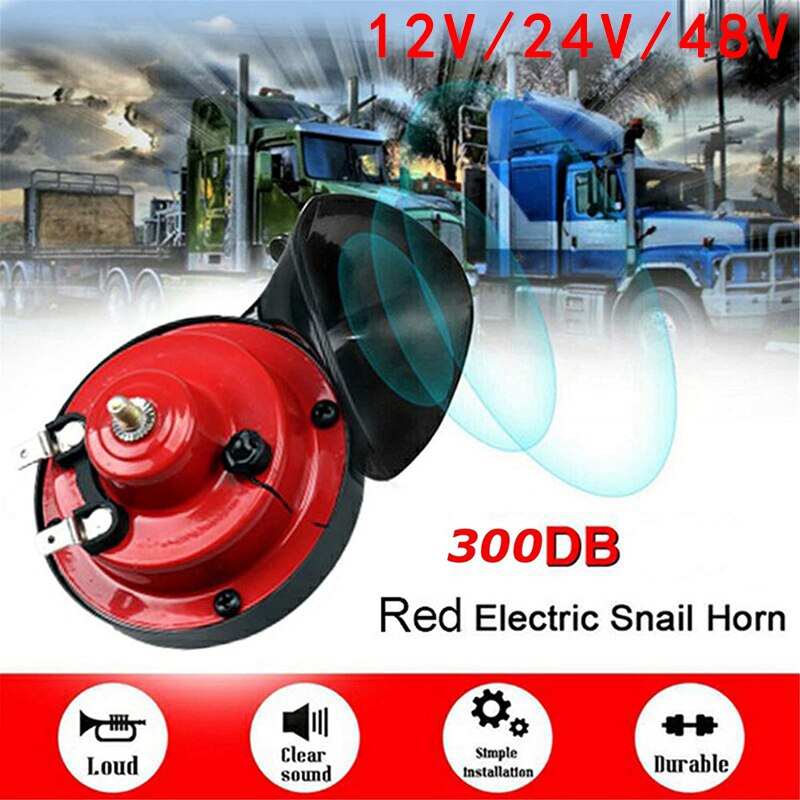 2Pcs 300DB Trein Hoorn Voor Vrachtwagens De Luidste Waterdichte Loud Air Elektrische Slak Hoorn 12/24/48V Dubbele Hoorn Geluid