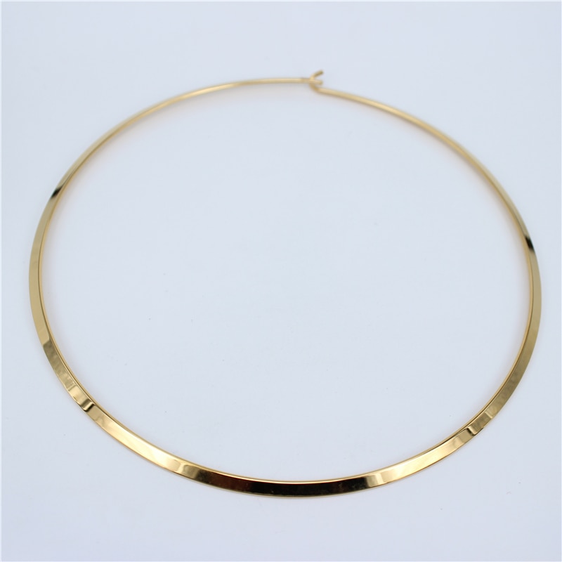 MGUB Gold Color Statement Necklace Girl Punk collar Choker Necklace Women 316L Stainless Steel Jewelry NN21: Gold color 3mm