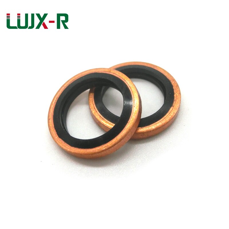 LUJX-R Gebonden Wasmachine Nitril Rubber Pakking Metalen Rode Cooper Seal Ring Metric M6/8/10/12/ 14/18/20/22-60 Olieaftapplug Wasmachines