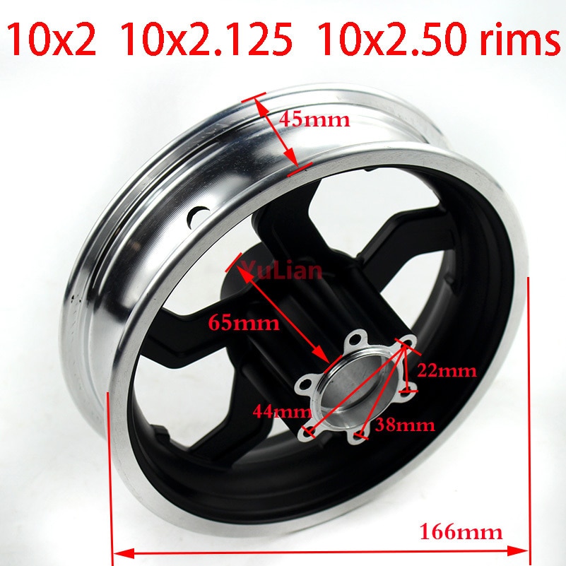 10 inch Electric scooter wheel hub 10 inch aluminum alloy wheel tyre rims 10x2 10x2.125 10x2.50 10x2.25 tires rims