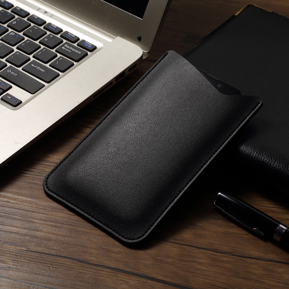 Leather Fabric Mobile Phone Bag For iPhone 15 14 13 Pro Max Samsung Xiaomi Huawei PU Protective Universal Cell Phone Pouch Cover