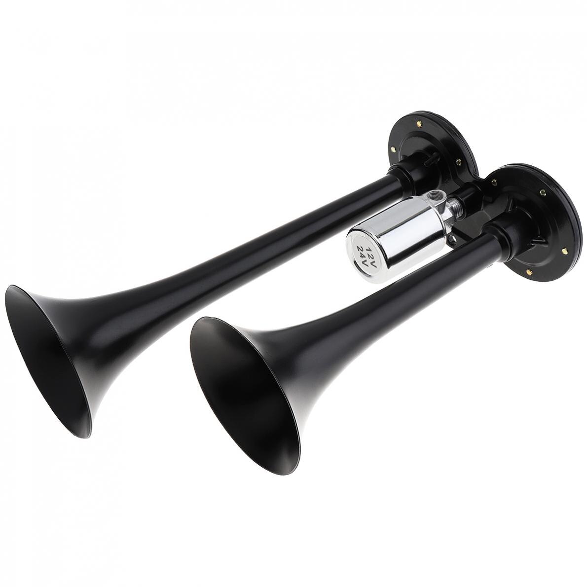 178DB Super Luide Claxon 12V Black Dual Trompet Voertuig Auto Air Horn Voor Auto Boot Motorfiets Truck Hoorn