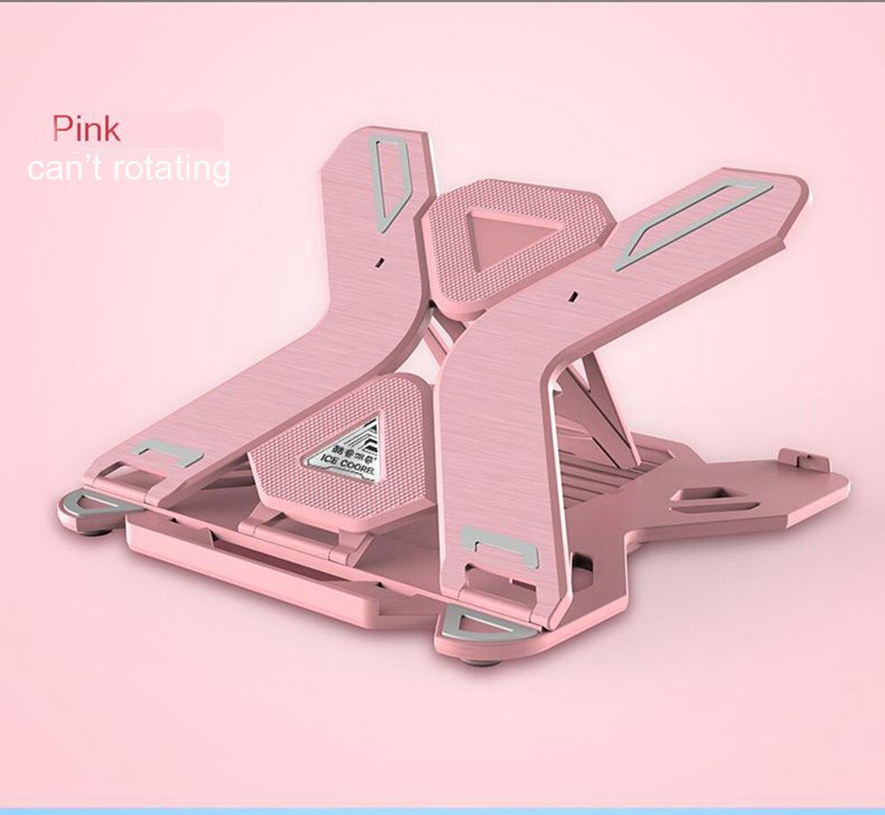 Jelly Comb Cooler Laptop Stand 8 Heights Adjustable Laptop Holder Heat Dissipation Stand Desktop Folding Portable Notebook Stand: pink no rotating