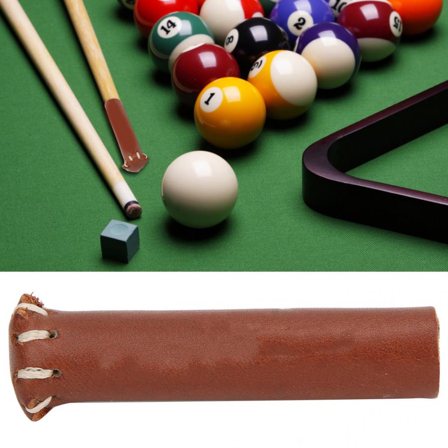 Profesjonalny kij bilardowy ochraniacz wytrzymały skórzany kij bilardowy głowica końcówki osłona ochronna robić snookera akcesoria bilardowe