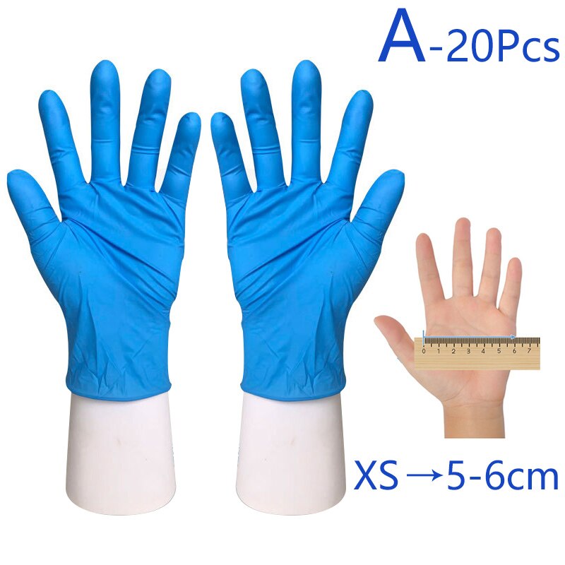 20 Pcs Kinderen Blauw Wegwerp Latex Handschoenen Nitril Beschermende Handschoenen Universeel Voor Links En Rechts Handen Kids