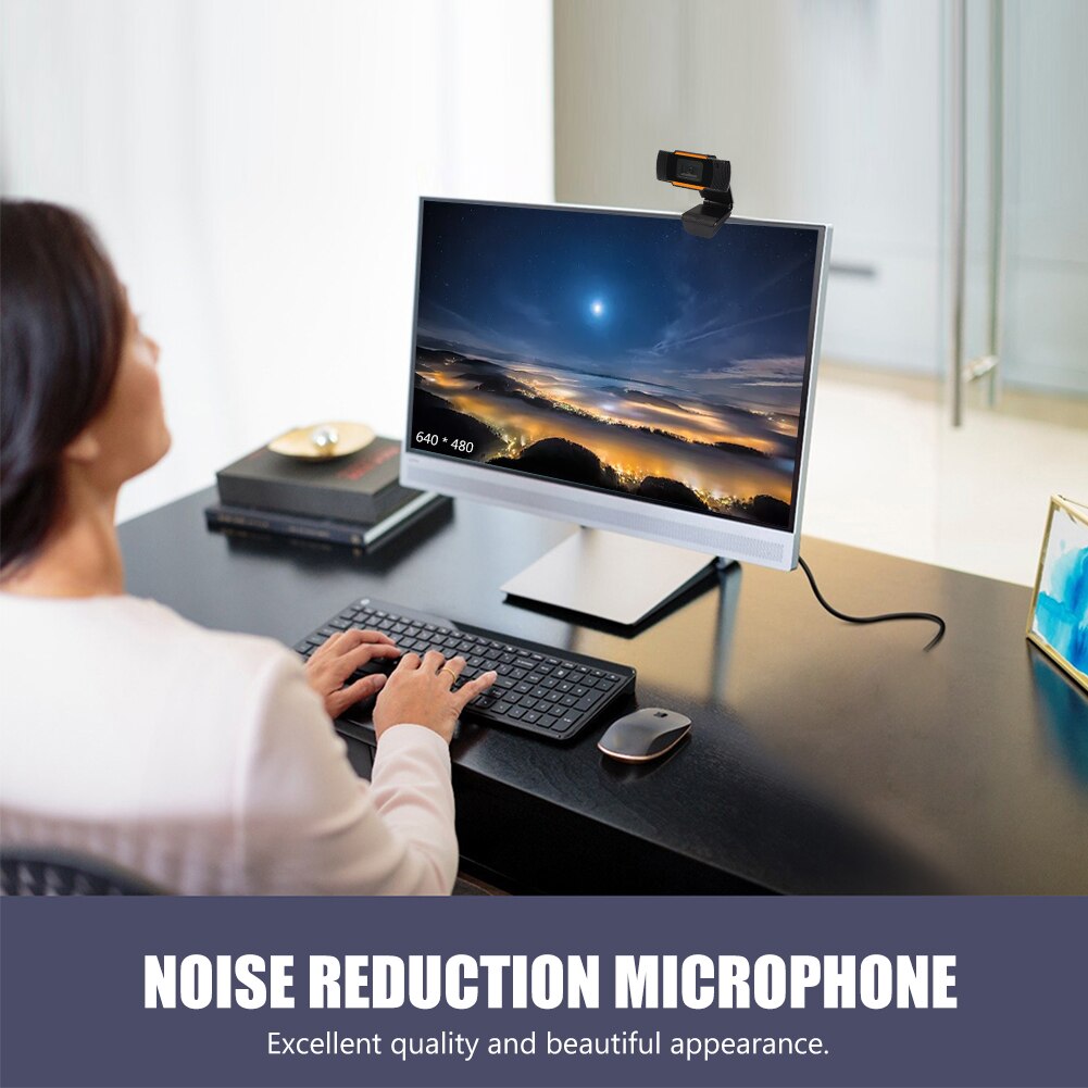 HD Webcam with Built-in Microphone USB Driver Free Web Camera for Windows 10 8 7