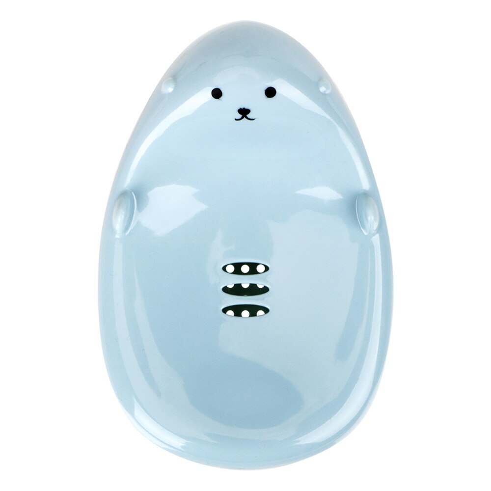 Sink Spons Box Container Badkamer Accessoires Afvoer Zeepkist Schattige Beer Vorm Wasruimte Organisator Zeepbakje Case Plastic Houder: Blauw