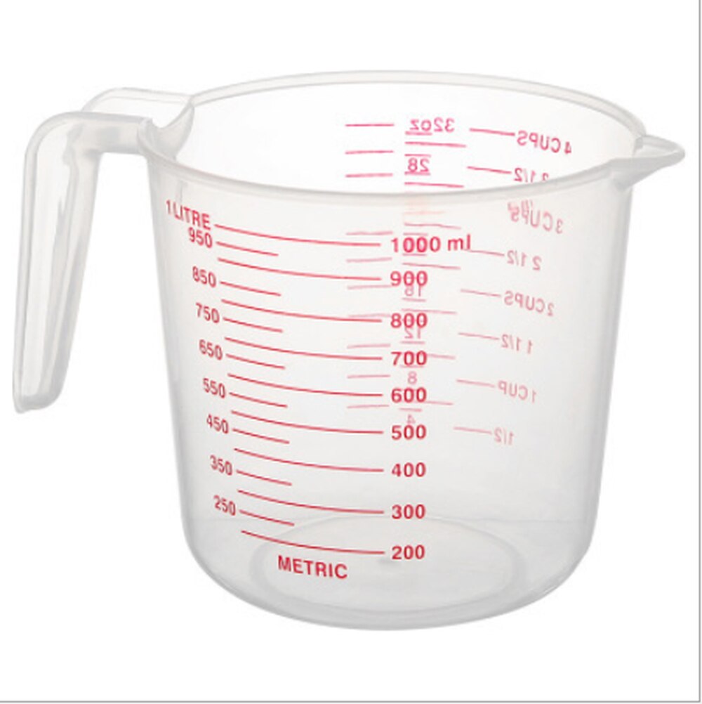 Keuken Gereedschap 250/500/1000 ML Plasric Maatbeker Plastic Tool Cup Met Schaal Maatbeker voor Thuis Bakken Gereedschap