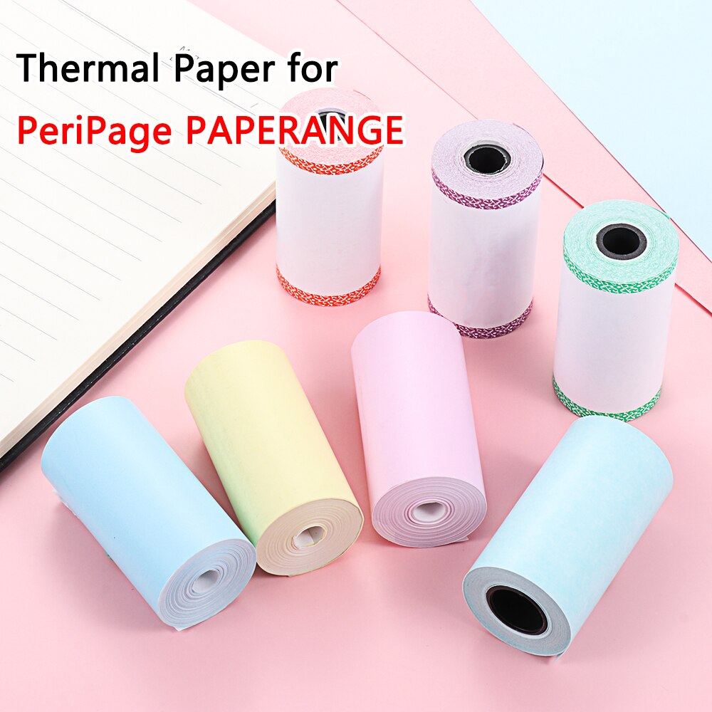 1 Roll Colorful Printer Sticker Non-adhesive Thermal Paper Direct Thermal Paper P1/P2 57*30mm For PAPERANG/ PeriPage Printer