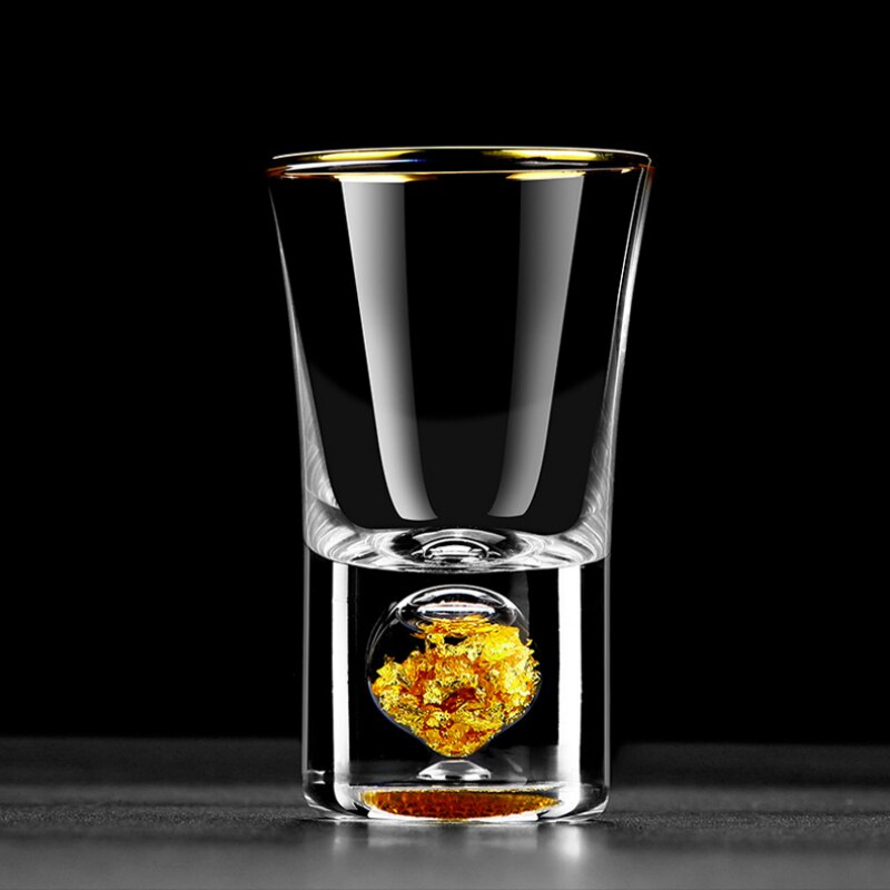 24k gullfolie krystallbrennevin brennevin glassbar høy grad gylden skyld vodka små skudd vinglass kopp vasos de cristal
