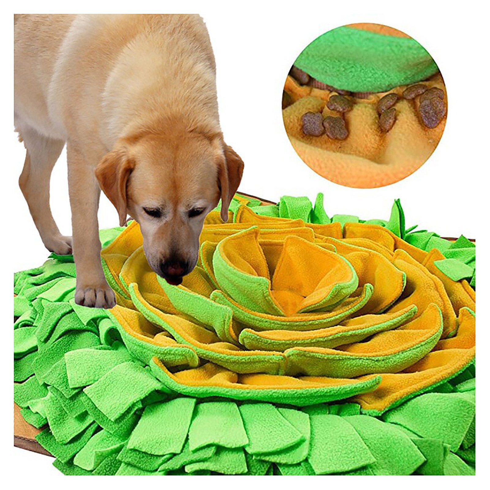 Interactive Pet Dog Toys Round Pet Sniffing Pad Washable Training Blanket Feeding Mat Piecing Multi-color Dog Toys