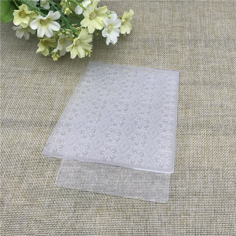 Pastas de impressão geométrica de flores hexágonas, diy, pasta de relevo de plástico para scrapbooking, artesanato de papel/cartão, materiais de decoração
